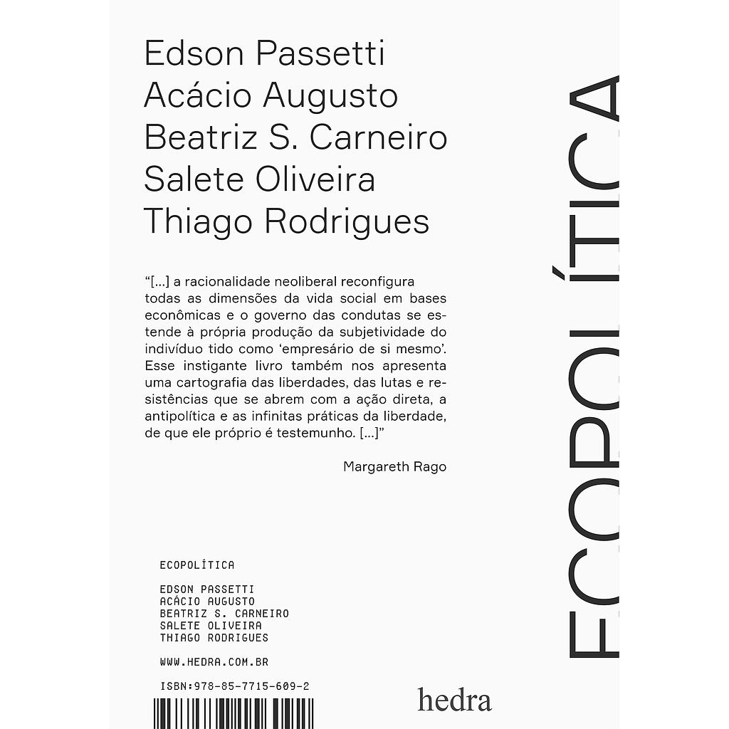 Ecopolítica (Edson Passetti. Editora Hedra) [PHI035000]